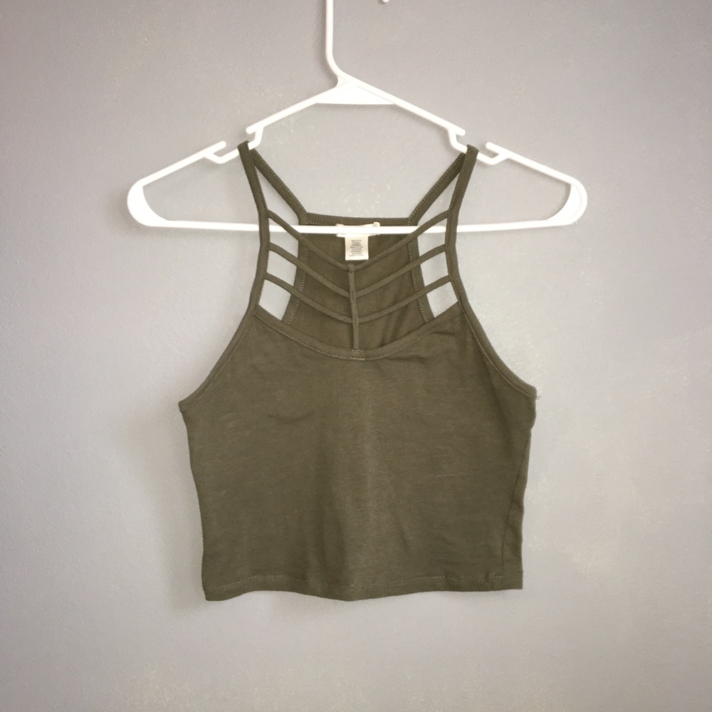 Olive green crop top